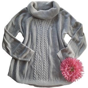 Banana Republic Gray Cowl Neck Chunky Knit Sweater